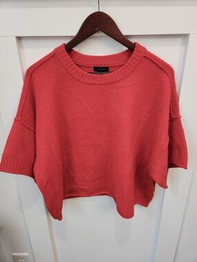 red knit top